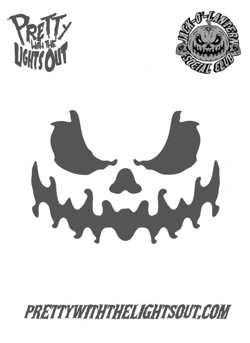 Jack-o'-Lantern Social Club pumpkin carving stencil