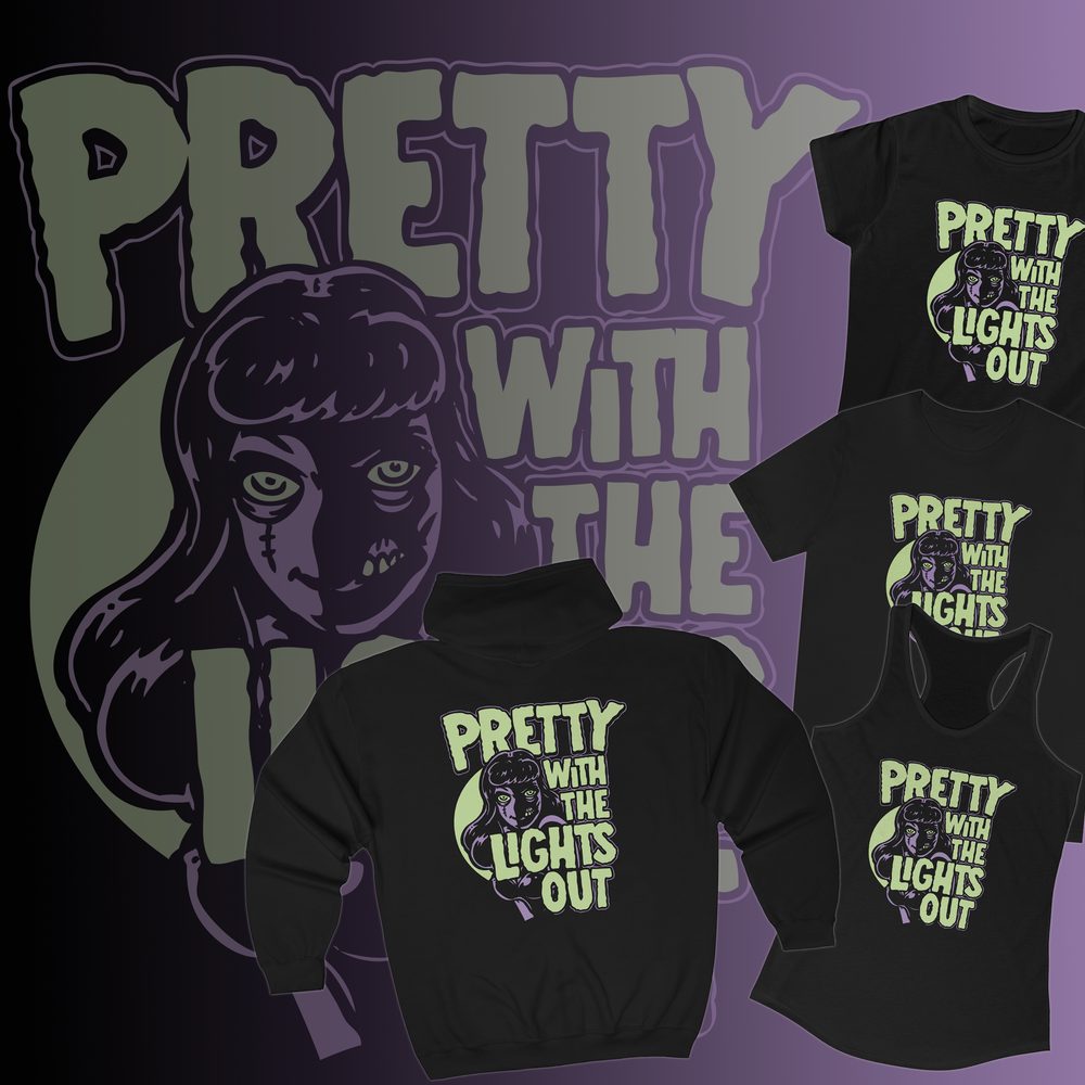 Zombie Girl design on a tee, women's tee, tank and hoodie